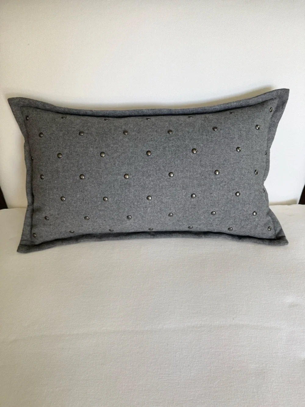 WEST ELM Wool Blend Lumbar Nailhead Decorative Pillow Insert Included